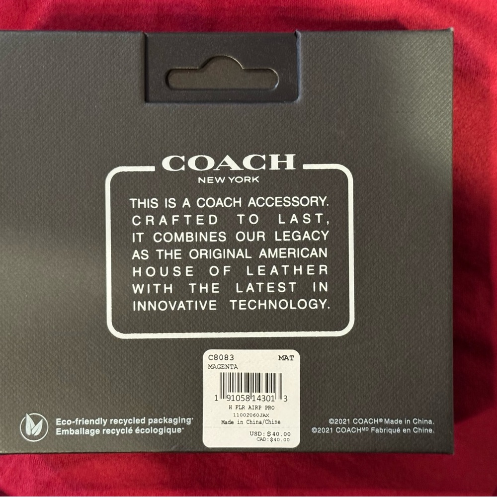 NEW IN BOX! Coach Floral Pink AirPods Pro Case - Picture 2 of 3